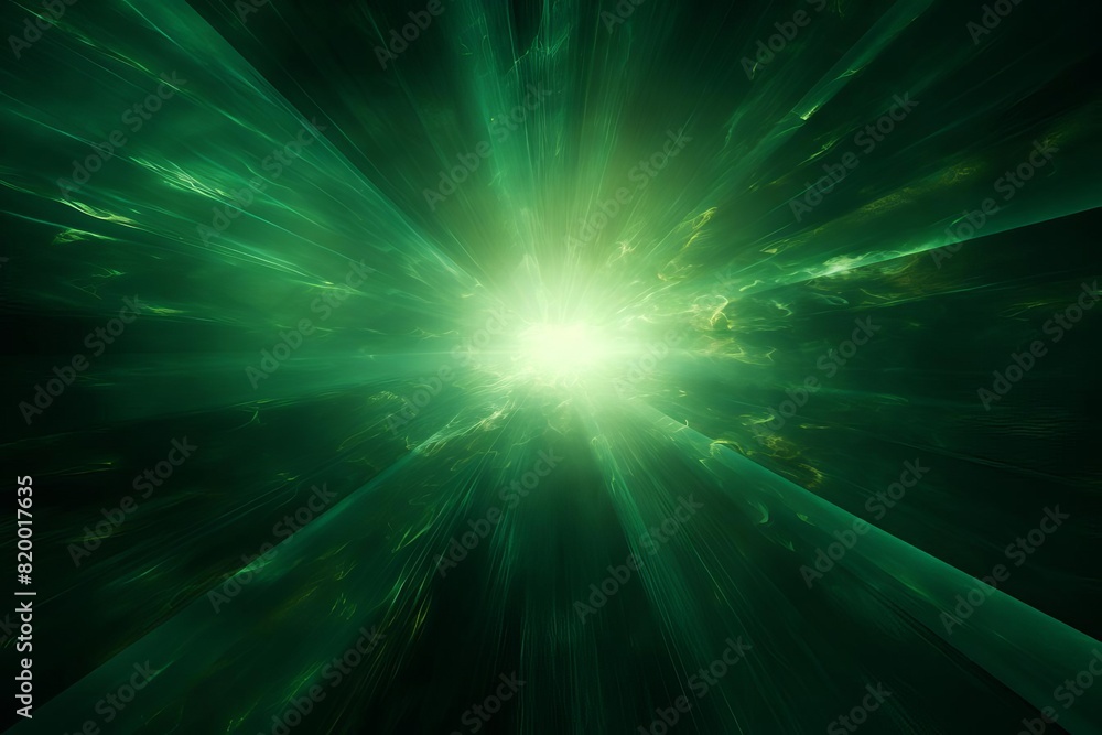 Bright light burst with a green hue Bright light burst with a green hue