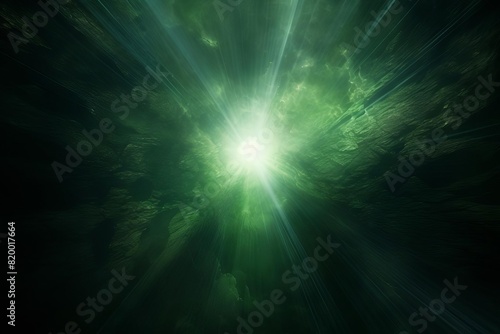 Bright light burst with a green hue