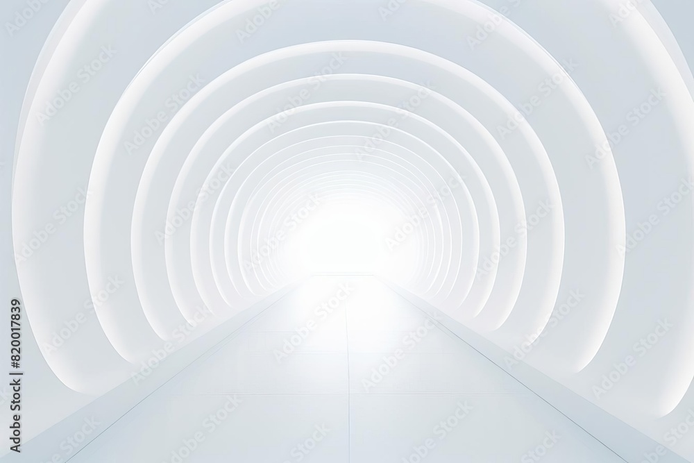 Obraz premium Bright white tunnel with a light at the end