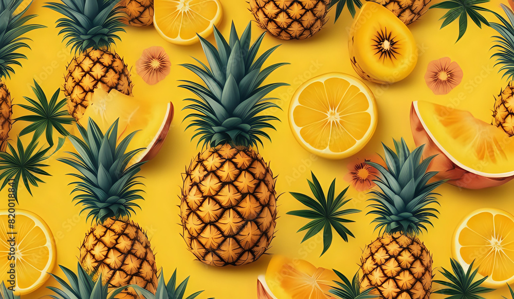 pineapple and orange background pineapple and orange background