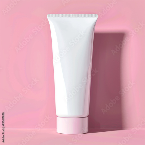 white skincare tube and lotion packing on attractive background generated by AI