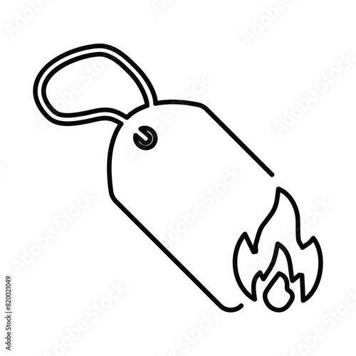 Hot Tag Icon Line Vector graphics