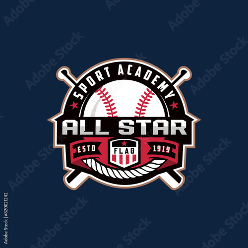 Modern professional baseball template logo design for baseball club