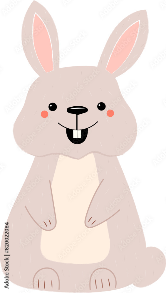 Obraz premium Cute cartoon bunny character illustration