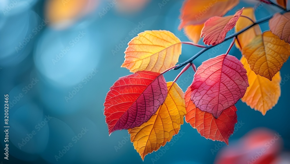 Seasonal Beauty: Capture the beauty of fall with colorful leaves against a bright blue sky. Seasonal Beauty: Capture the beauty of fall with colorful leaves against a bright blue sky.