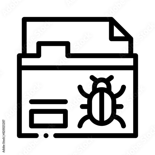 infected folder line icon