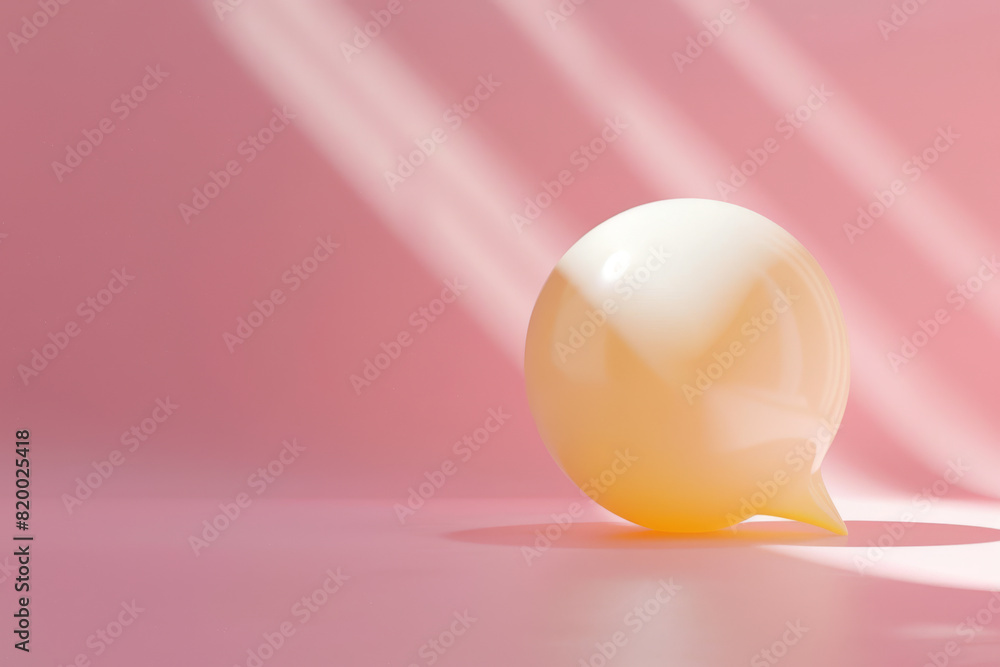 A white ball with a yellow center is sitting on a pink background A white ball with a yellow center is sitting on a pink background