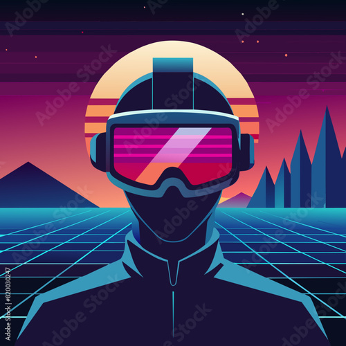 Futuristic Virtual Reality Headset, VR, Cyber