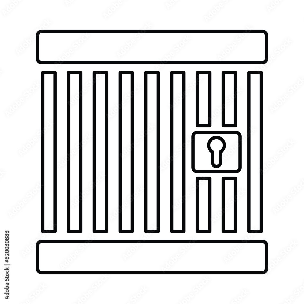 Jail, Lockup Icon Line Vector graphics Jail, Lockup Icon Line Vector graphics