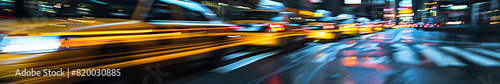 Blurred Motion of City Traffic at Night with Light Trails