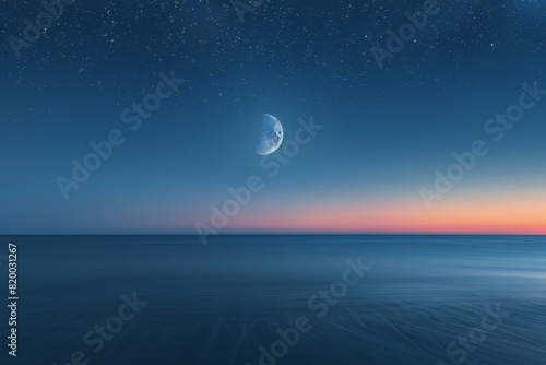 Illustration of  crescent moon with a crescent above it  high quality  high resolution