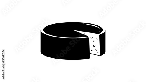 cheese emblem, black isolated silhouette