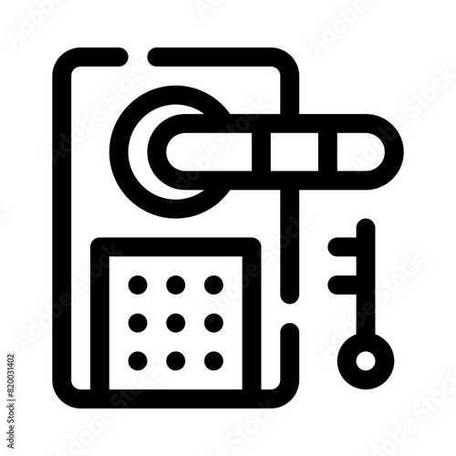 door lock line icon