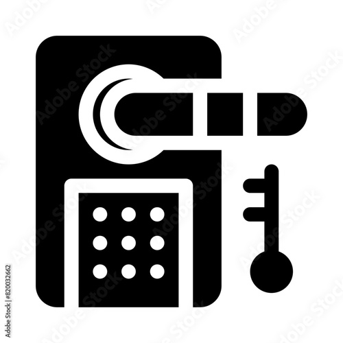 door lock glyph icon