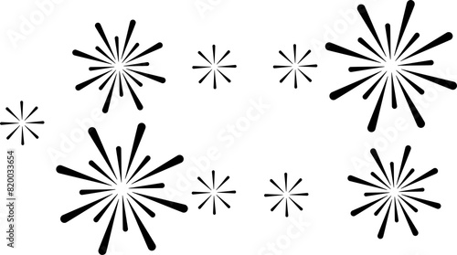 Set sparkles star symbols vector. The set of original vector stars sparkle icon. Bright firework  decoration twinkle  shiny flash. Glowing light effect stars and bursts collection.