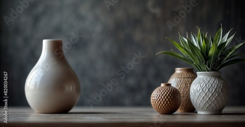  Stylish details of interior decor on a blurred background copy space