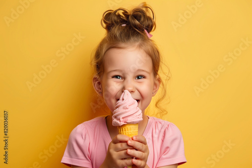  A girl enjoys an ice cream