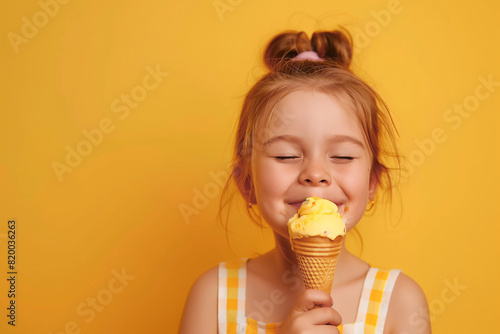  A girl enjoys an ice cream