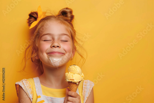  A girl enjoys an ice cream