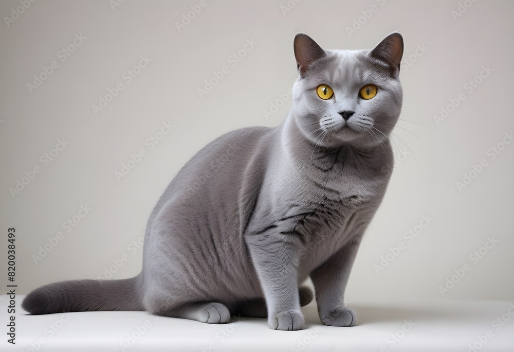 Obraz premium Chartreux cat white background 