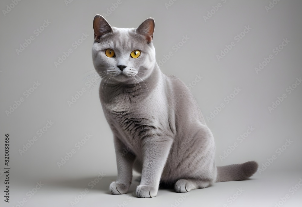 Obraz premium Chartreux cat white background 