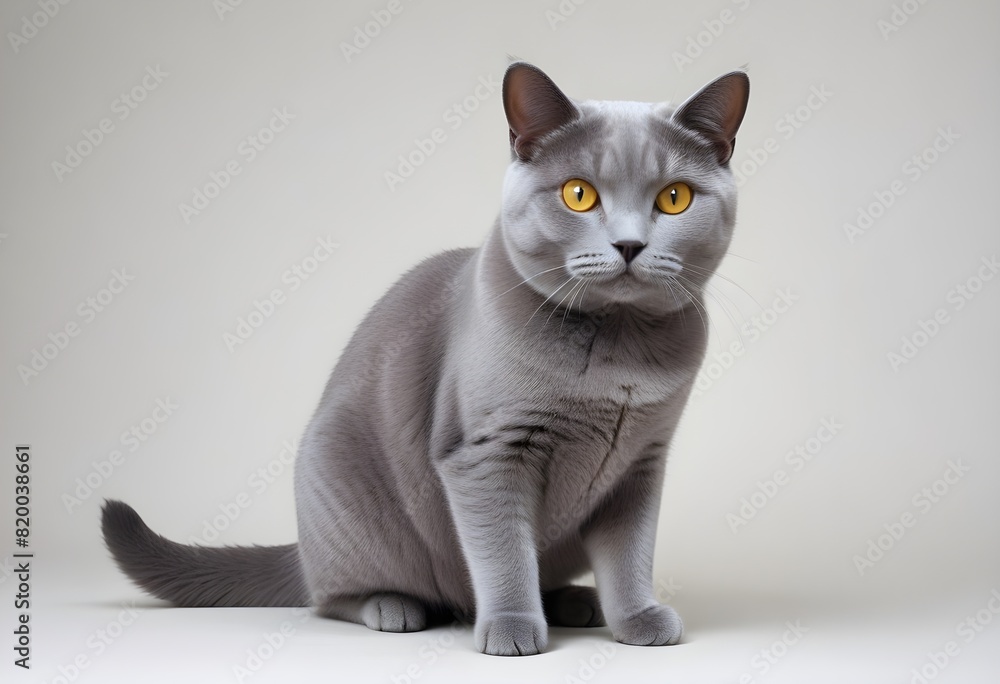 Obraz premium Chartreux cat white background 