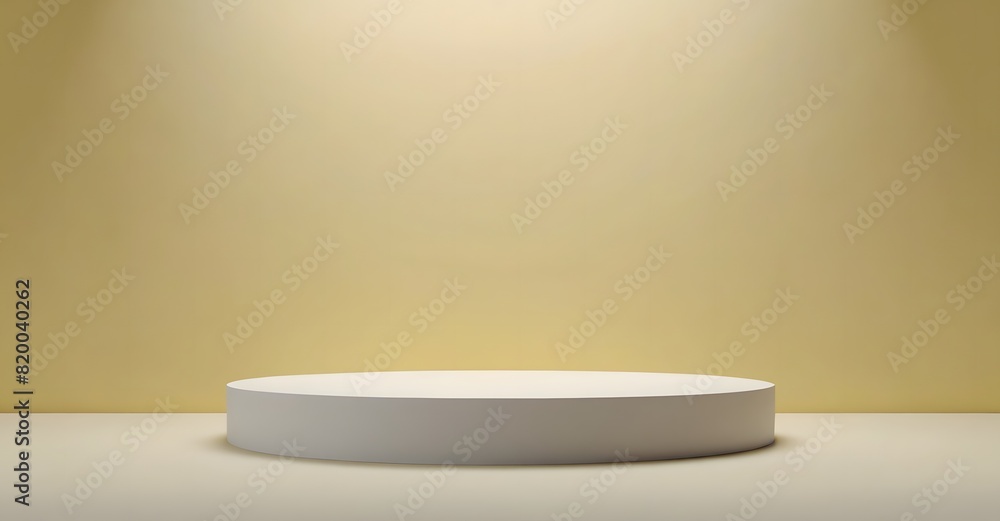 empty podium on yellow background for design or product display, presentation. 3D rendering