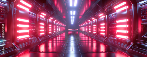 3d render of futuristic spaceship corridor  scifi  spaceship interior  glowing lights on the sides of walls  lighting  cinematic  epic  Job ID  e94b5927-ef89-4c3d-a4d6-f6852ccf973e