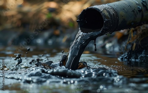 Polluted Water Flow from Pipe