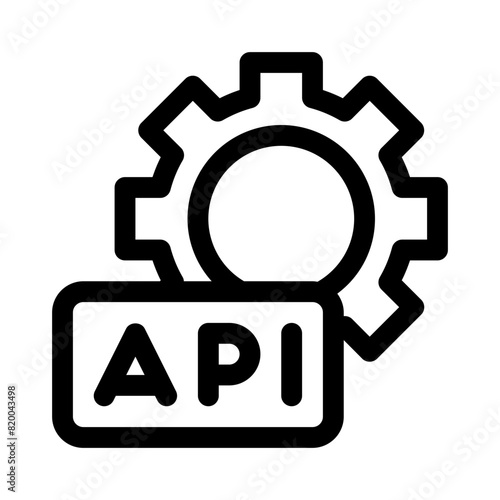 technology integration line icon