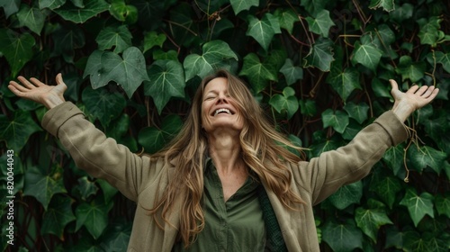 Woman Embracing Nature Joyfully