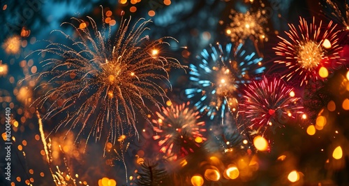 Colorful fireworks in the n...