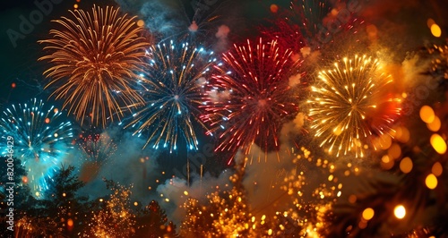 Colorful fireworks in the n...