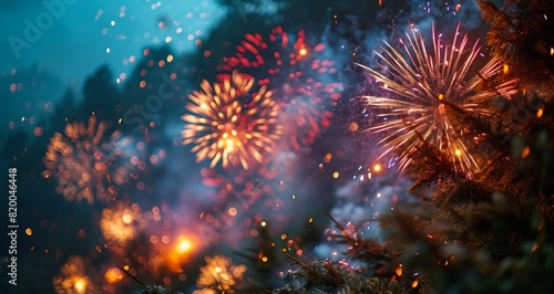 Colorful fireworks in the n...