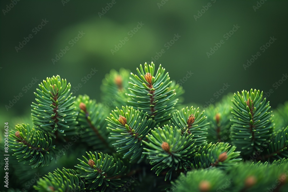 Illustration of  close look at the top of a green tree, high quality, high resolution