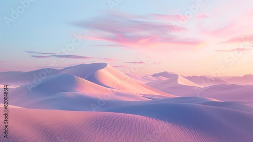 Windswept sand dunes at twilight  soft pastel colors  wideangle shot  tranquil and expansive