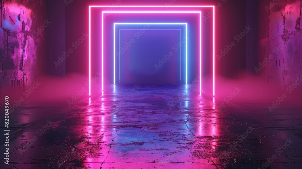 a neon signboard, urban theme, front view, representing online identity, technology tone, Triadic Color Scheme a neon signboard, urban theme, front view, representing online identity, technology tone, Triadic Color Scheme