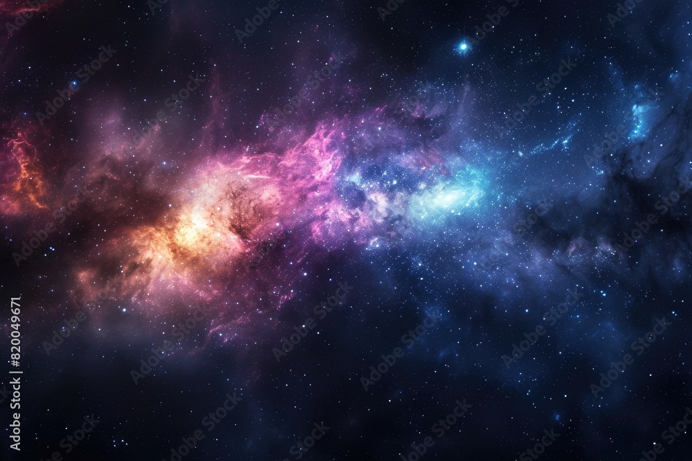 Fototapeta premium Colorful galaxy with stars and planets in motion