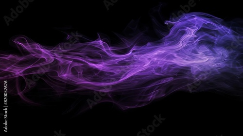 ethereal emanation wispy purple smoke on black background digital painting