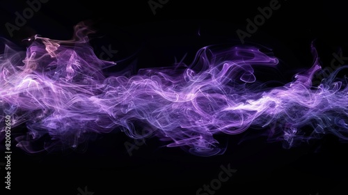 ethereal emanation wispy purple smoke on black background digital painting photo