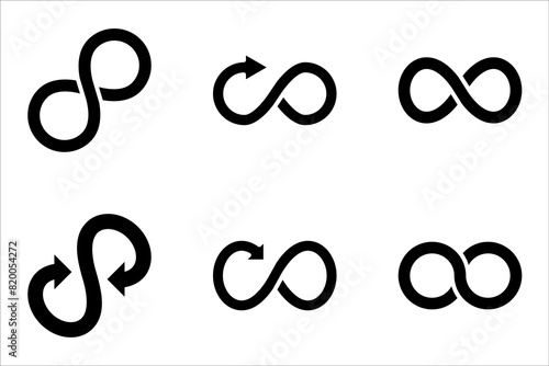 Infinity symbols. Set of infinity icons. vector illustration on white background