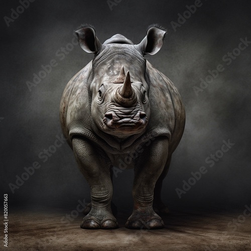 rhino in background,rhino frontview