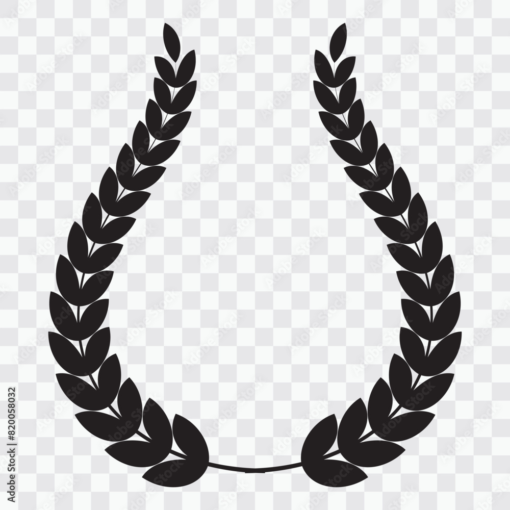 Laurel wreath icon design isolated on transparent background. Laurel ...