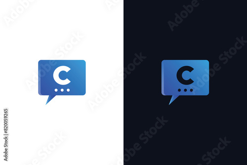 Letter C CHAT LOGO, C chat logo, logo design, message logo, Communication logo