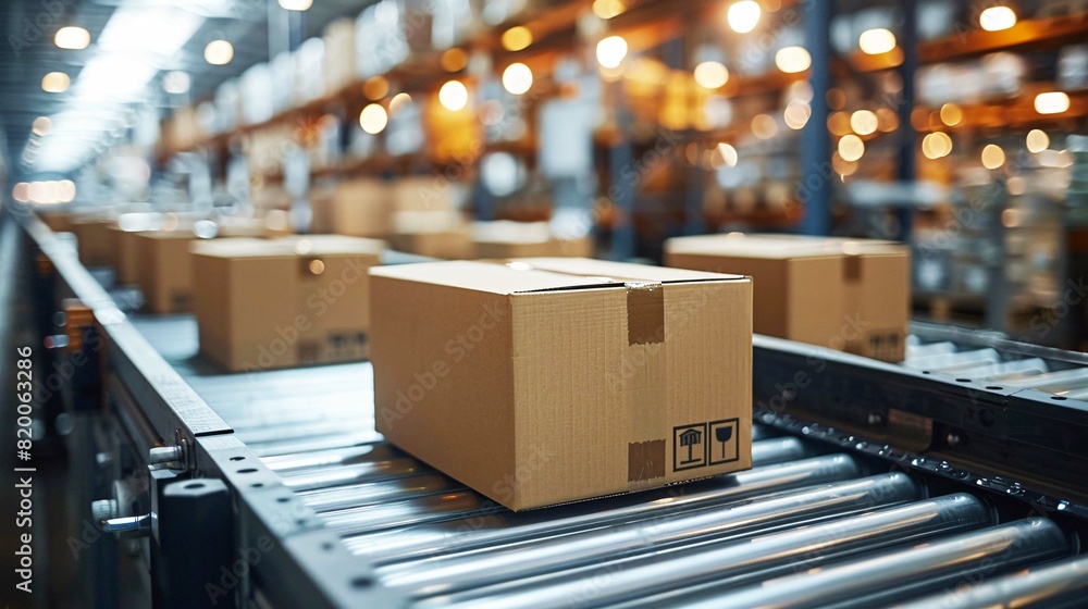 Parcels on the conveyor belt Overview of ecommerce, shipping, automation, and products. Parcels on the conveyor belt Overview of ecommerce, shipping, automation, and products.