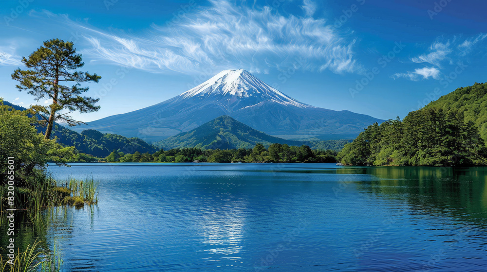 Snow-capped mountains reflected in a still lake create a breathtaking scenic landscape