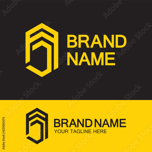 Creative letter AJ or JA monogram  simple logo design.