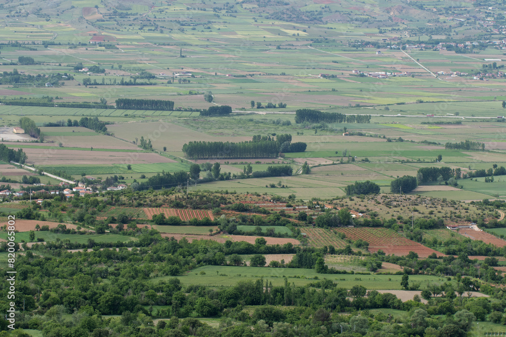 View of the agricultural fields in the rural areas in Turhal district of Tokat province in Turkey