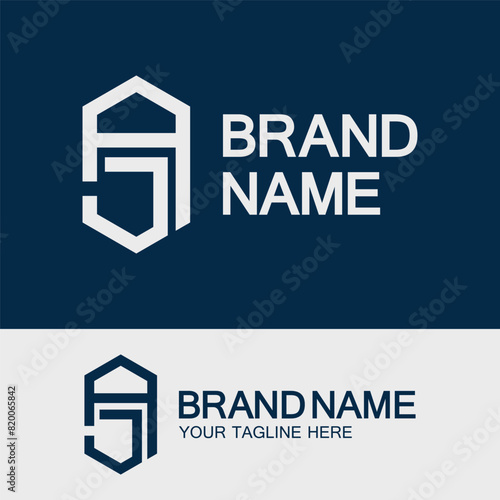 Creative letter AJ or JA monogram  simple logo design. photo