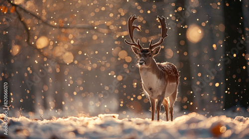 Capture a deer in the snowy habitats.